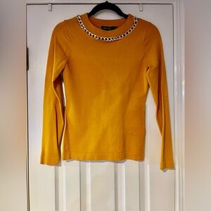 Karen Millen Gold Necklace yellow top size SMALL